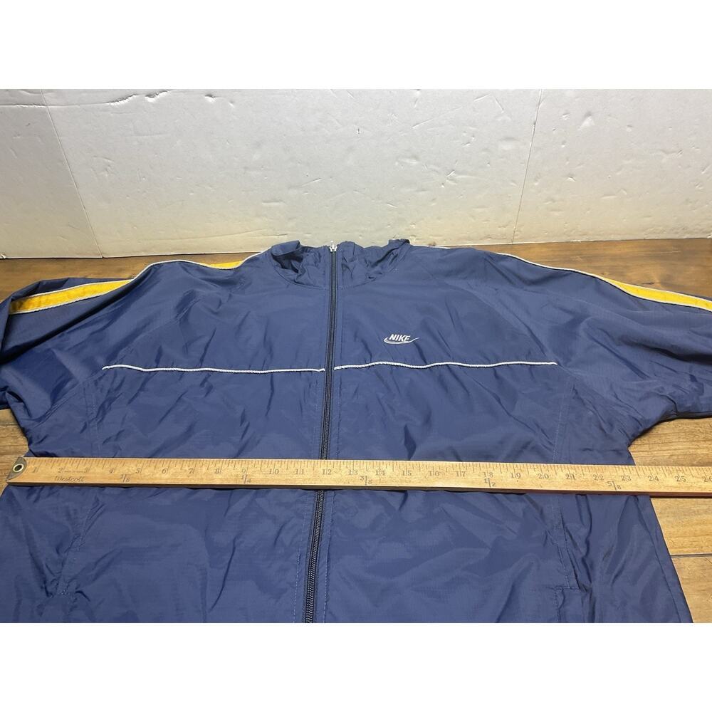 Vintage Nike Fleece Lined Navy Track Suit Set Men’s L Grey Tag Y2K Windbreaker - Picture 9 of 16